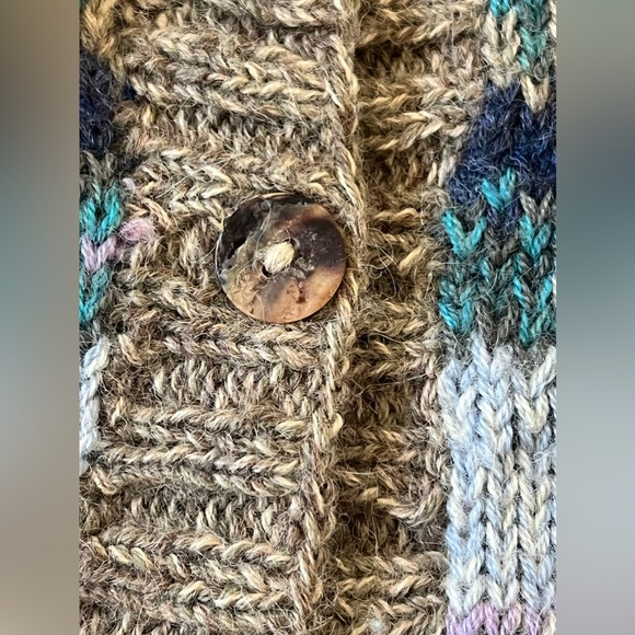 Augden Bolivian Hand Crafted Artisan Alpaca Wool Knit Button Up Cardigan Women S - Picture 8 of 16